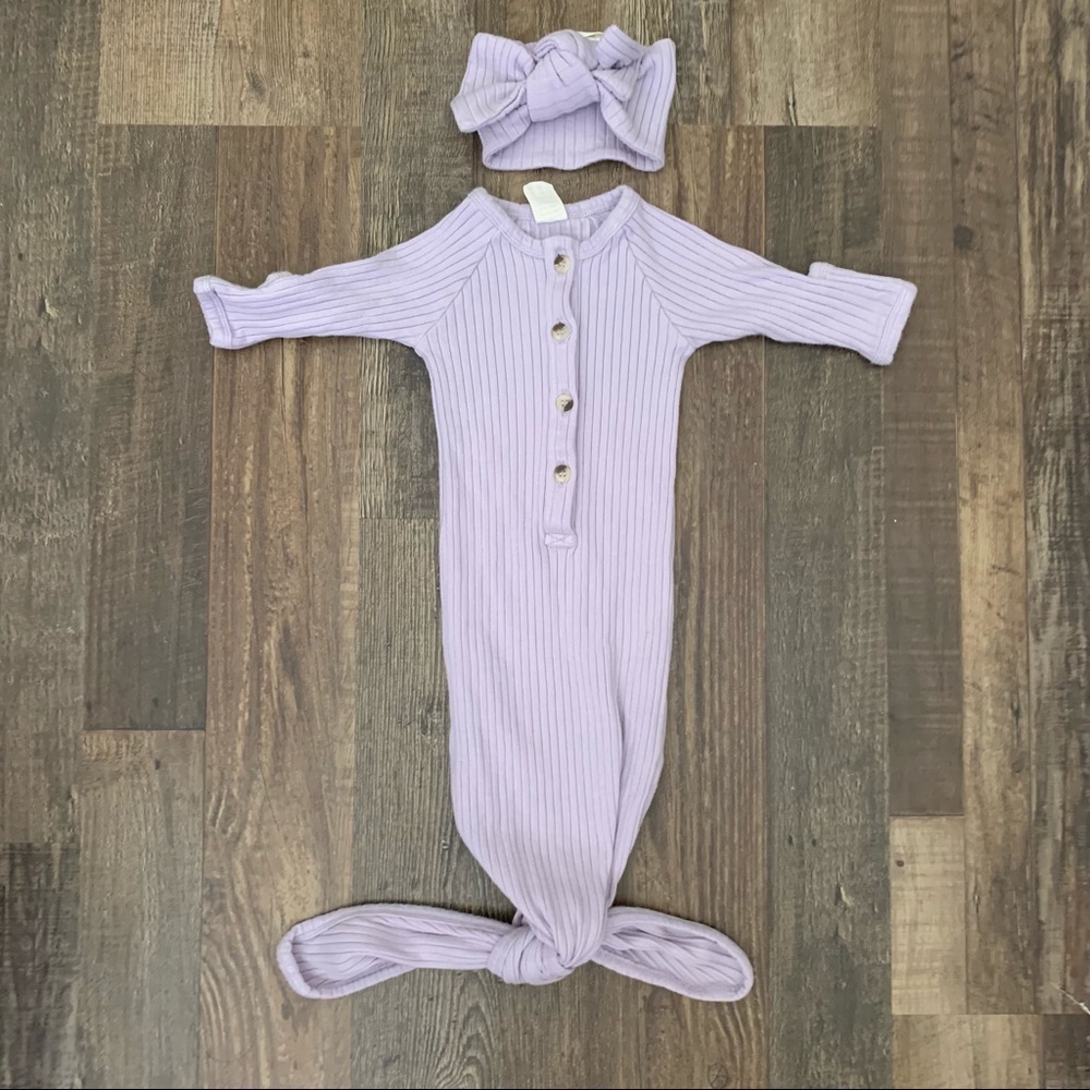 Kate Quinn Wide Rib Knotted Gown with Headband